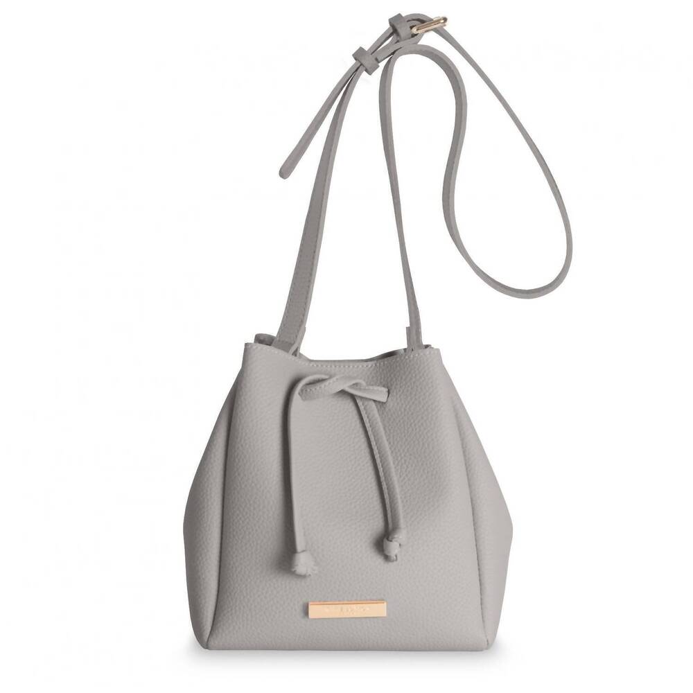 NEW KATIE LOXTON women's mini chloe bucket bag in silver
